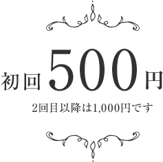 初回500円2回目以降は1,000円です 各レッスン、合計3回までレッスンを受けて頂けます。